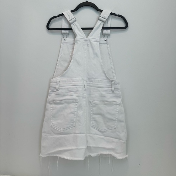 AG Adriano Goldschmied  Jeans White Denim Kaitlin Mini Skirt Overalls Denim M - Picture 3 of 13